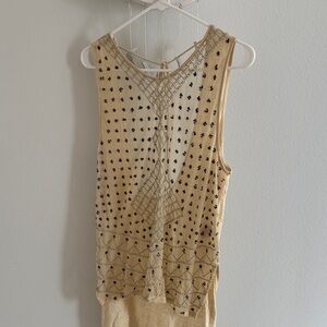 Free People mesh embroidered Top